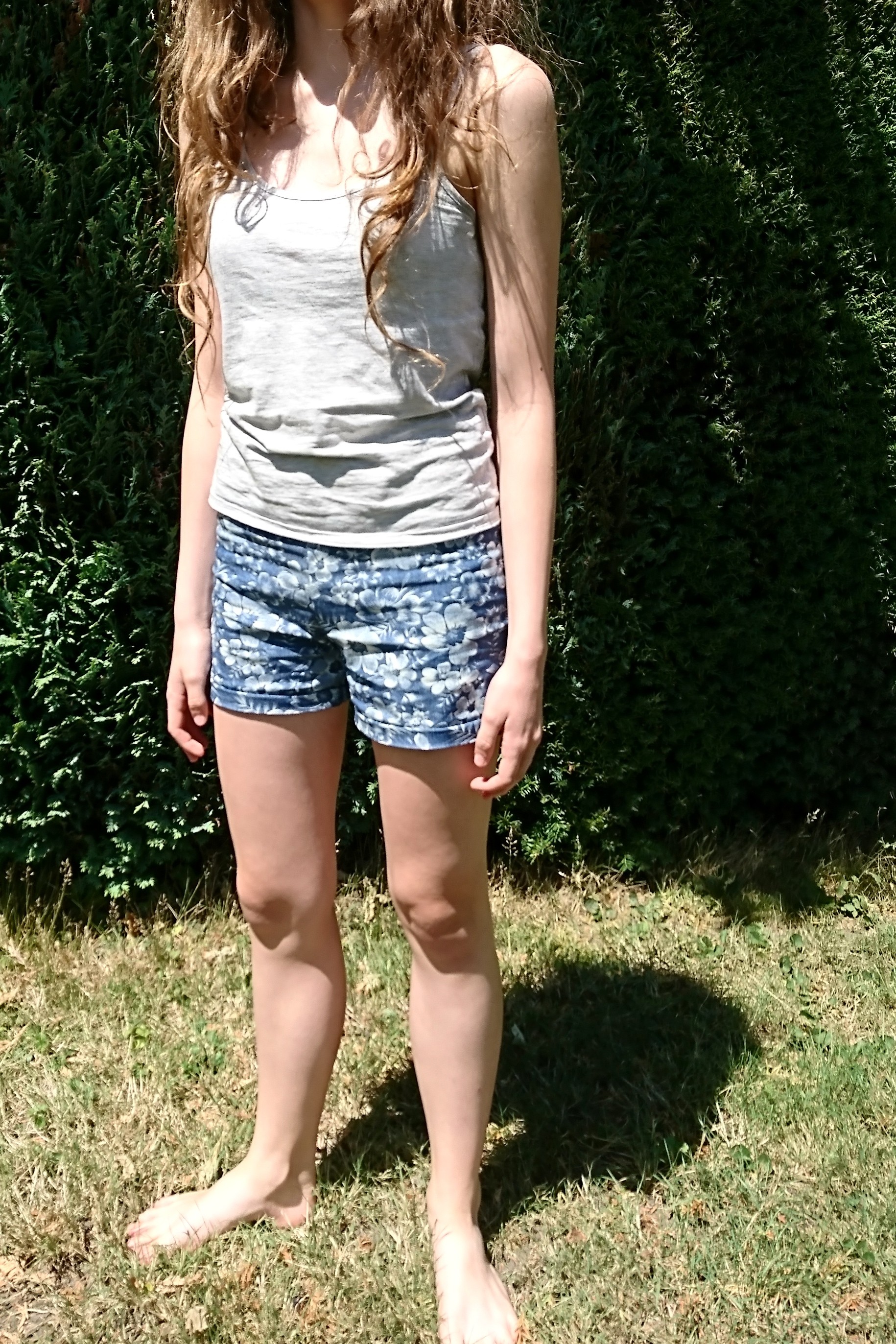 Short jeans cousu par Aline