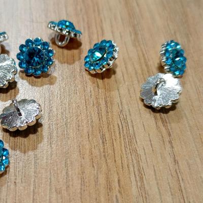 Bouton bijou bleu
