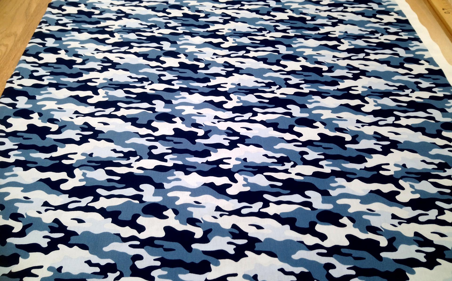 Camouflage bleu coton
