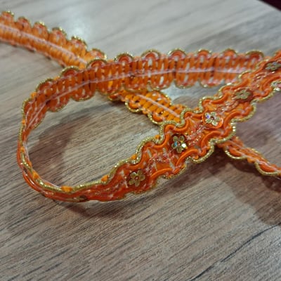 Galon fleur orange et or