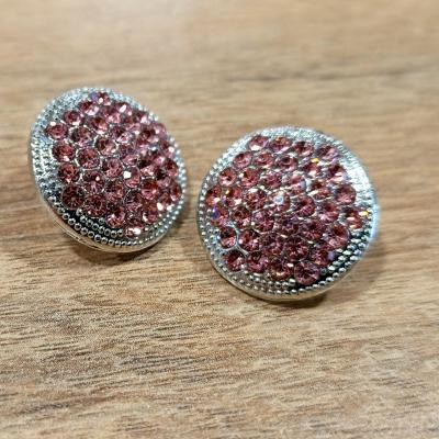M bouton strass rose 17 mm