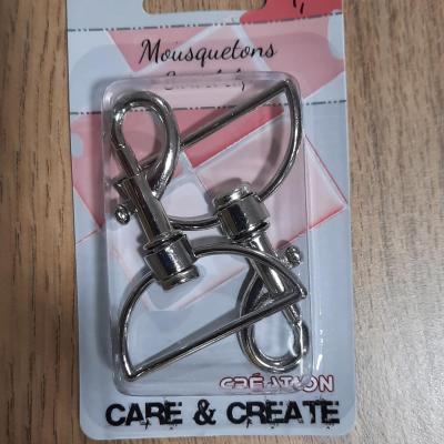 Mousqueton 40 mm argent
