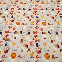 Stof alphabet coton