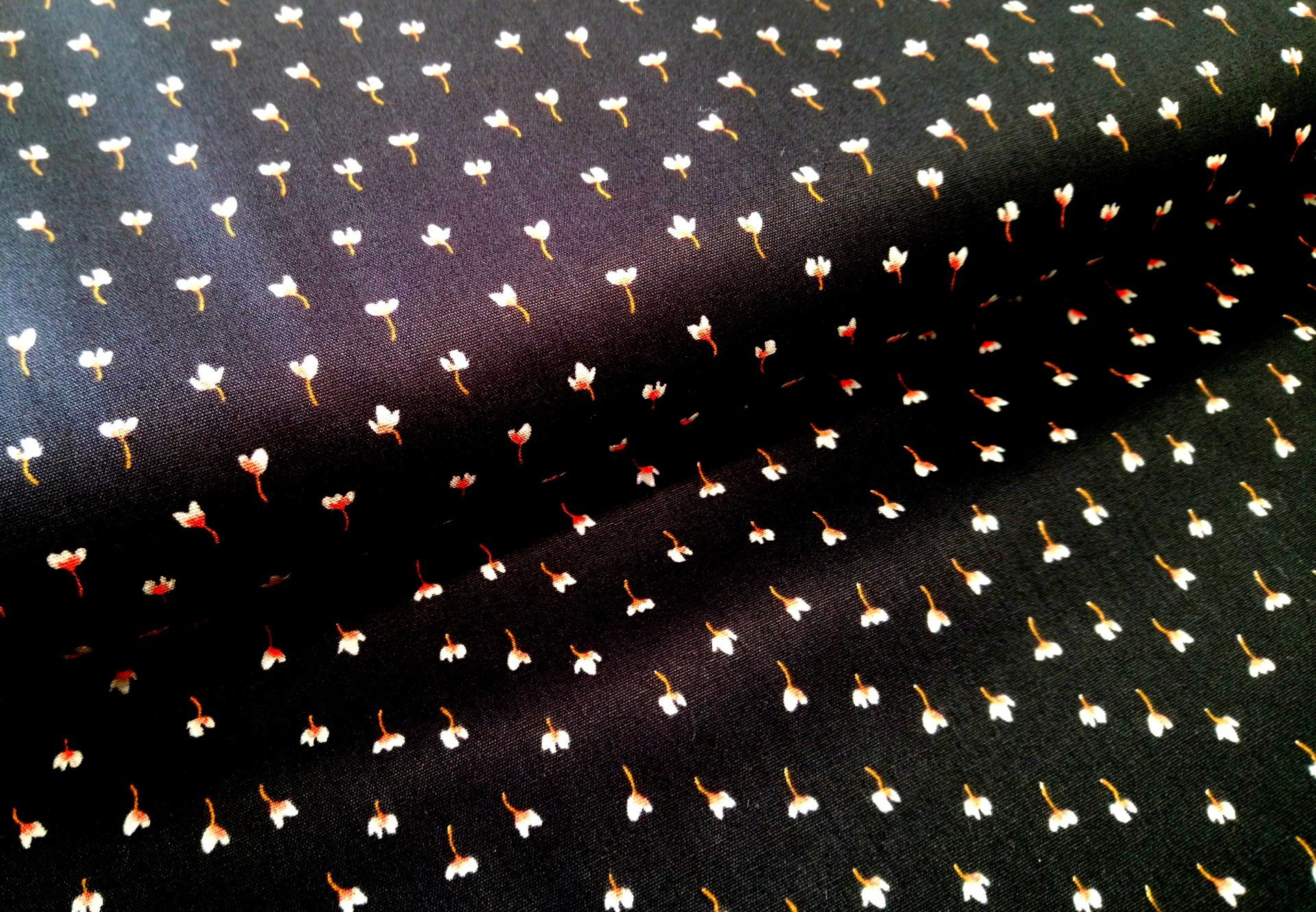 Tissu coton noir