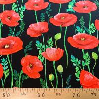 V coquelicot noir coton